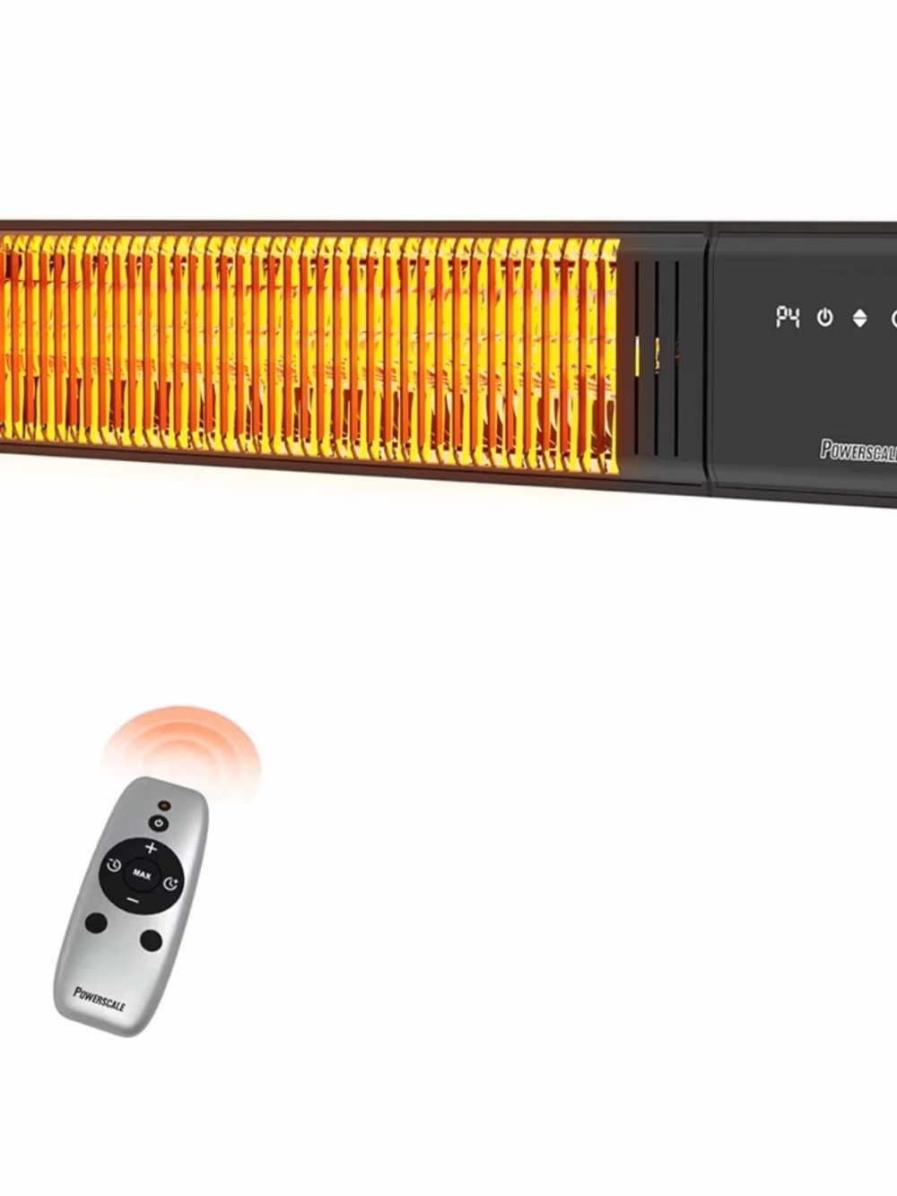 POWERSCALE Infrared Patio Heater in Black with Amber Quartz Grill